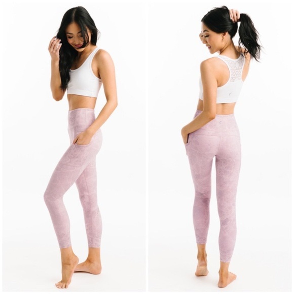 Zyia Pink Digital Granite Pocket Light n Tight Hi-Rise 7/8 24" women’s Size 6-8